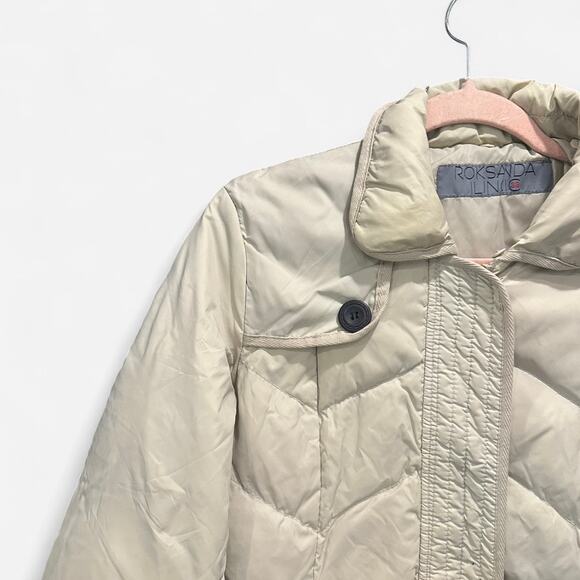 Rosanda Ilincic Cream Quilted Puffer Coat EU 38 US 2 Quiet Luxury Minimalist - Picture 4 of 12
